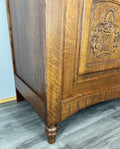 Cabinet Antique French Marble Top Oak Carved with Drawers Sideboard LOT 4070