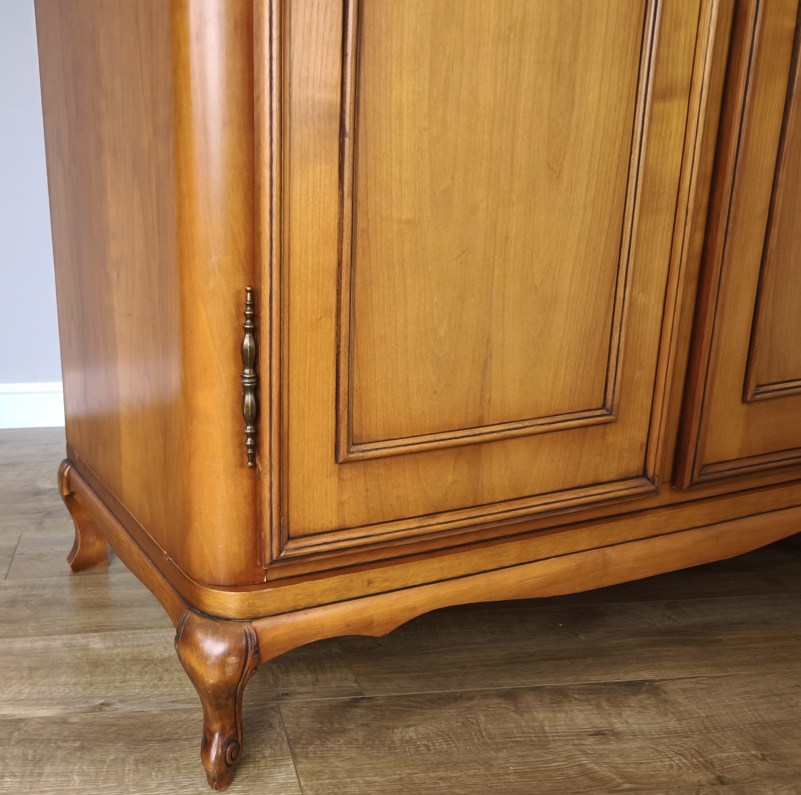 Wardrobe Vintage French Louis XVI Style Five Door Carved Armoire LOT 49907