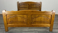 Bed Vintage French Style Oak Double Bed Frame Carved Headboard LOT 29911