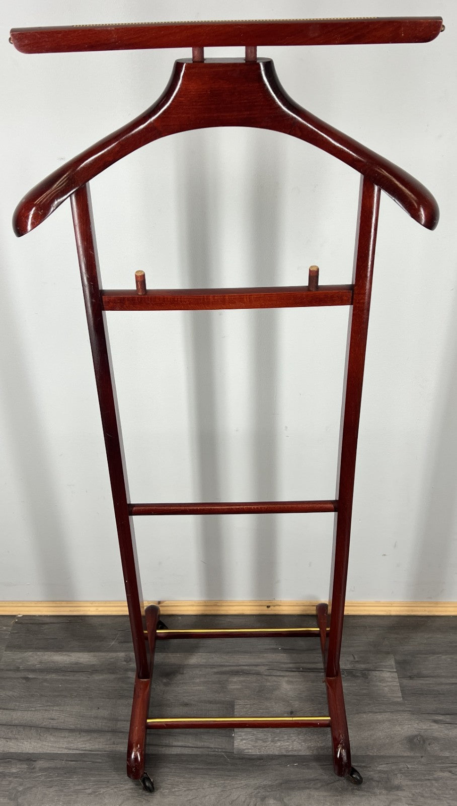 Clothes Valet Stand Vintage French Gentlemen’s Suit Hanger Brass Bar LOT 42880