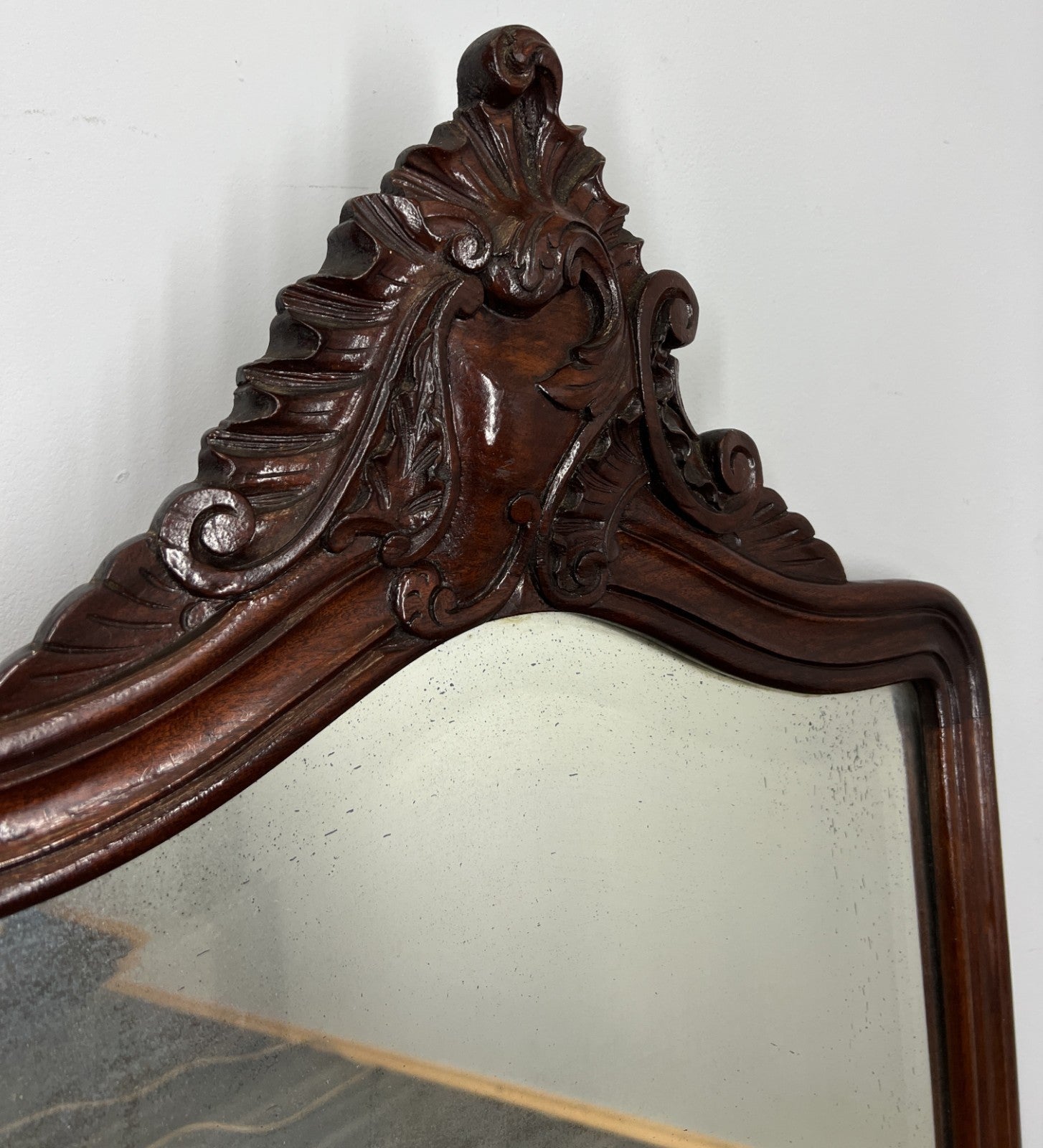 Antique French Style Carved Walnut Wall Mirror Home Decor Wall Frame LOT 45732