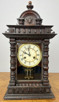 Clock Vintage Junghans Wooden Mantel Clock Glass Door Table Clock LOT 60550