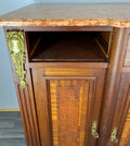 Sideboard Antique French Marble Top Inlaid Brass Detail Carved Cabinet LOT 238210
