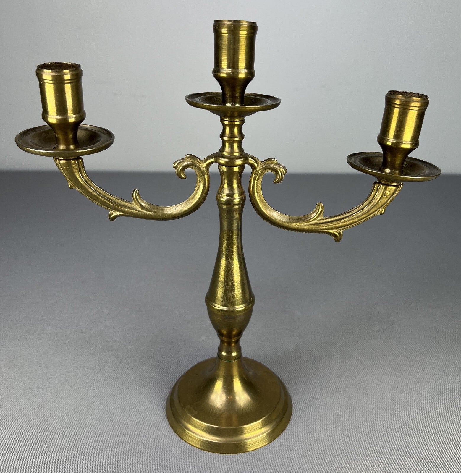 Candelabra Vintage French Style Brass Three Arm Candle Holder LOT 51611