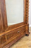Wardrobe Antique French Oak Two Door Mirrored Carved Armoire Cabinet LOT 612413