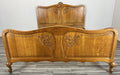 Bed Vintage French Louis XVI Double Bed Frame Oak Carved Headboard LOT 46132