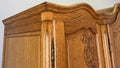 Wardrobe Vintage French Louis XVI Style Oak Four Door Carved Armoire LOT 6491