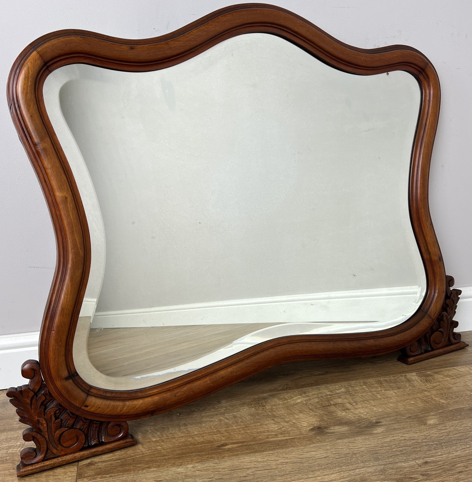 Mirror Antique French Walnut Ornate Wall Mirror Decorative Frame LOT 64041