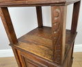 Bedside Table Antique French Marble Top Oak Cabinet Carved Cupboard LOT 63529