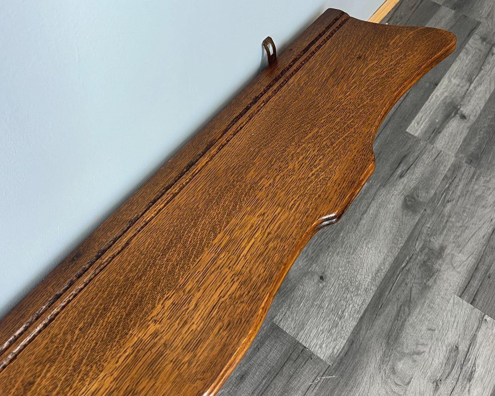 Coat Rack Antique French Style Oak Wall Shelf 6 Hooks Carved Hall Stand LOT 35119