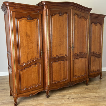 Wardrobe Vintage French Louis XVI Style Four Door Carved Armoire LOT 61150