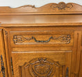 Sideboard Vintage French Louis Style Oak 4 Door Cupboard Carved Cabinet LOT 63618