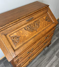Secretaire Writing Desk Oak Rare Vintage French Louis Bureaux Cabinet LOT 45089