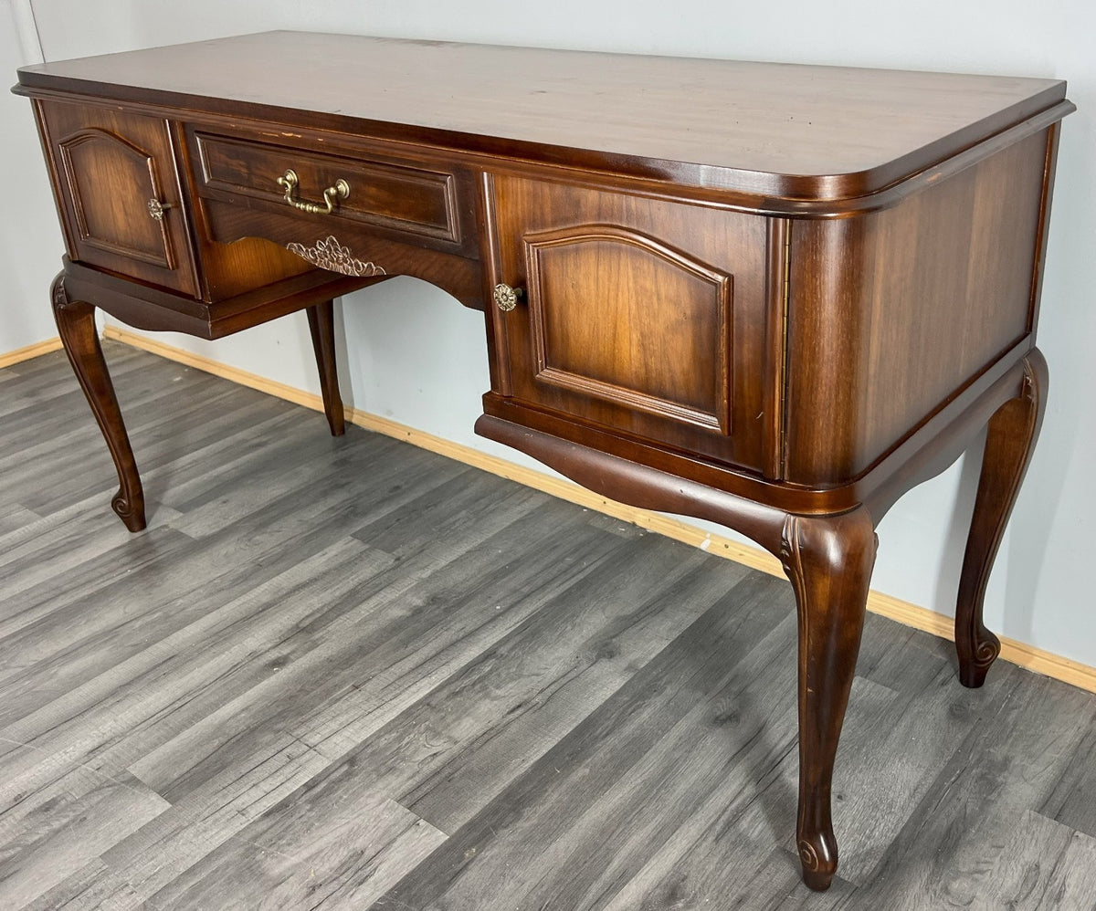 Cabinet Vintage French Louis Style Carved Desk with Storage Sideboard LOT 4054