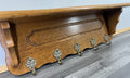 French Vintage Style Coat Rack Oak 5 Hooks Ornate Wall Shelf Coat LOT 47242