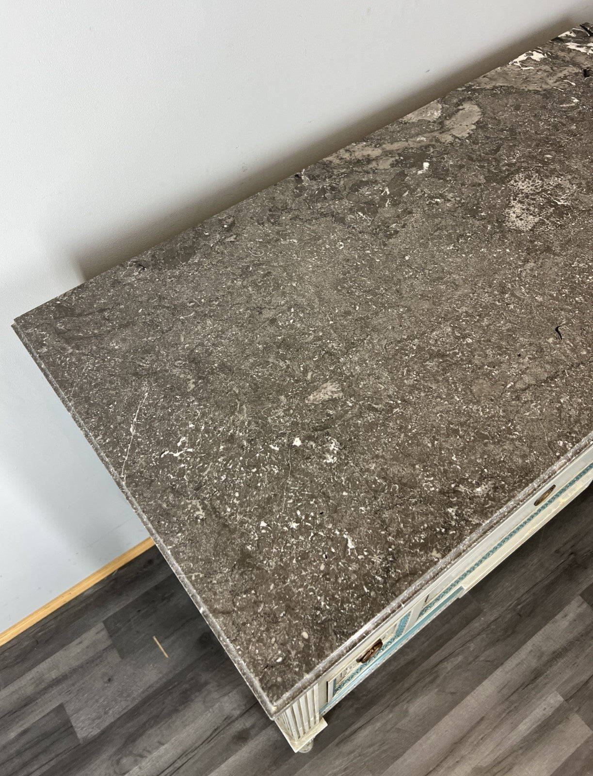 Cabinet Vintage French Marble Top Carved with Drawers Sideboard LOT 435111