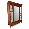 Wardrobe Antique French Style Oak Mirrored Two Drawers Carved Armoire LOT 6541