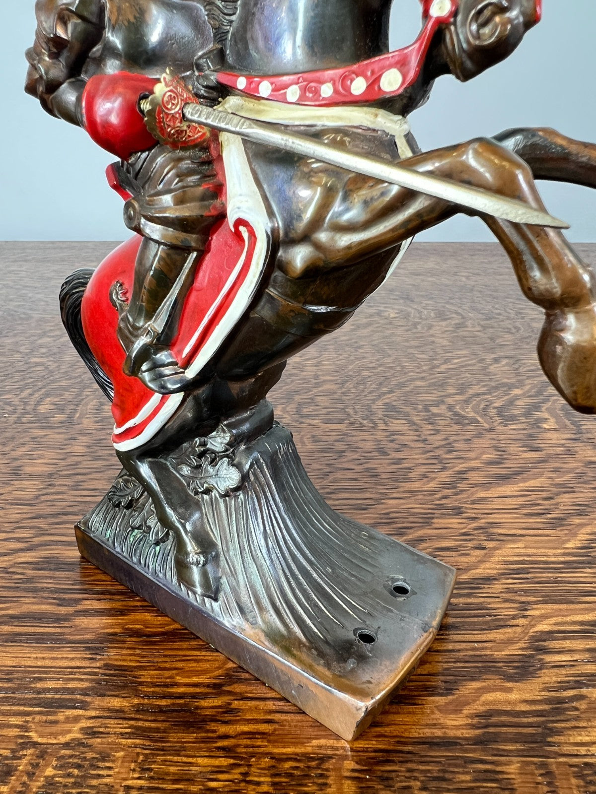 Figurine Vintage French Style Knight on Horse Metal Sculpture LOT 47576