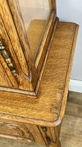 Bookcase Vintage French Louis XIV Style Oak Glazed Display Cabinet LOT 6490