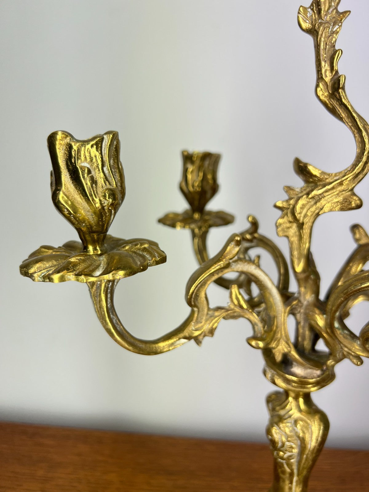Candelabra Vintage Brass Ornate Five Arm Rococo Style Holder LOT 4027