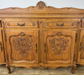 Sideboard Vintage French Louis Style Oak 4 Door Cupboard Carved Cabinet LOT 63638