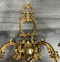 Pair of Wall Lights Vintage French Double Arm Ornate Rococo Sconces LOT 44104