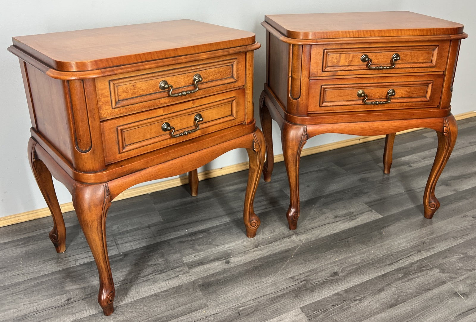 Pair of Bedside Tables Vintage French Louis XVI Nightstands Cabinets LOT 44484
