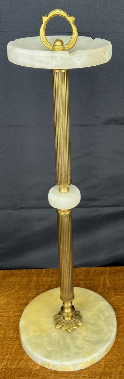 Ashtray Stand Vintage French Style Onyx Brass Floor Ashtray Stand LOT 48830