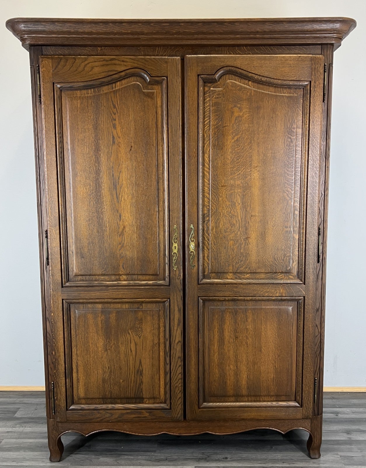 Wardrobe Vintage French Louis XVI Oak Double Door Carved Armoire LOT 48022