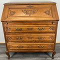 Secretaire Writing Desk Oak Rare Vintage French Louis Bureaux Cabinet LOT 45082