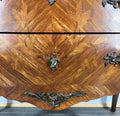 Chest of Drawers Antique French Bombe Walnut Marble Top Carved Cabinet LOT 47068