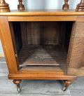 Bedside Table Antique French Style Marble Top Walnut Cupboard Cabinet LOT 404312