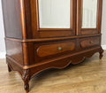 Wardrobe Antique French Style Walnut Mirrored Two Door Carved Armoire LOT 6538