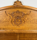 Bed Vintage French Louis XVI Oak Double Bed Frame Carved Headboard LOT 36676