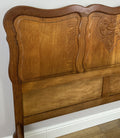 Bed Vintage French Louis XVI Double Bed Frame Oak Carved Headboard LOT 49145