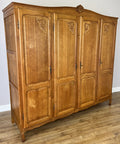 Wardrobe Vintage French Louis XVI Style Oak Four Door Carved Armoire LOT 6533