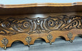 French Vintage Style Coat Rack Oak 6 Hooks Ornate Wall Shelf Coat LOT 47285