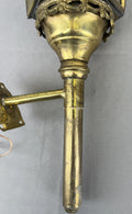 Pair of Wall Lights Antique French Style Lantern Sconces Glass LOT 6478
