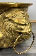 Planter Brass Big Vintage French  Lion Head Jardinière Footed Bowl LOT 42508