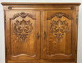 Cabinet Vintage French Louis XIV Oak Sideboard with Carved Cupboard LOT 62517