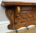 Coat Rack Vintage French Oak Wall Mounted 6 Hooks Carved Rack Hanger LOT 62086