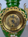 Mantel Clock Set Antique French Garniture Porcelain Bronze Candelabras LOT 36206