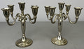 Pair of Candelabras Vintage French Style Metal Five Arm Candle Holders LOT 6481