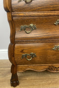 Chest of Drawers Vintage French Style Oak Carved 3 Drawer Cabinet LOT 49052