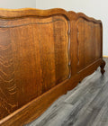Bed Vintage French Louis XVI Oak Double Bed Frame Carved Headboard LOT 33358