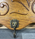 French Vintage Style Coat Rack Oak 5 Hooks Ornate Wall Shelf Coat LOT 47224