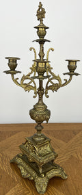 Pair of Candelabra Antique French Style Brass Five Arm Candle Holders LOT 602515