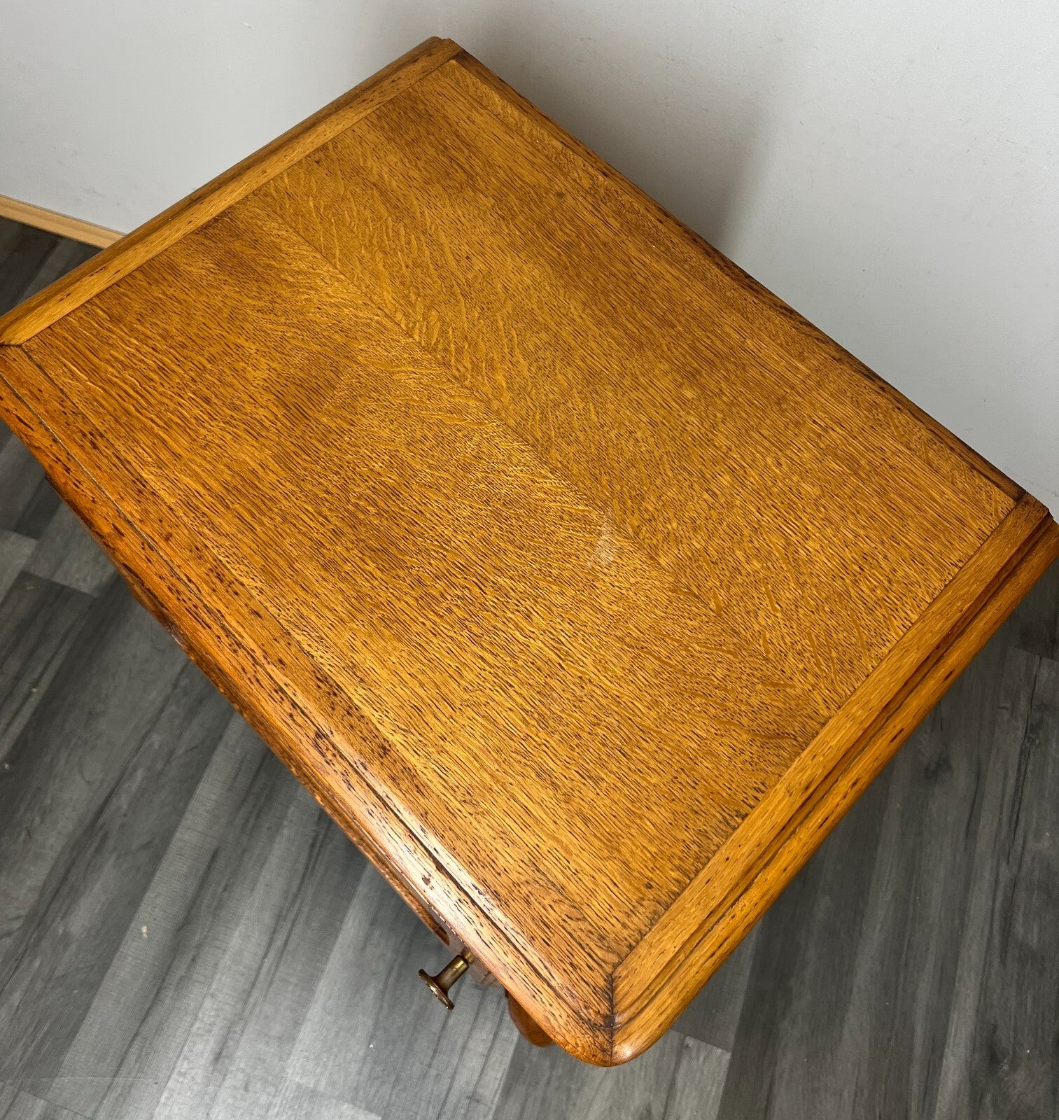 Pair of Bedside Tables Vintage French Oak Nightstands Carved Cabinets LOT 34659
