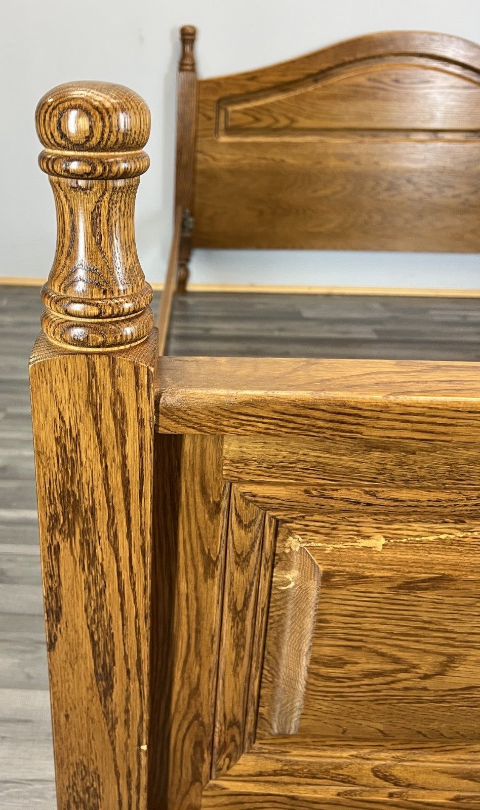 Bed Vintage French Style Double Bed Frame Carved Headboard LOT 46015