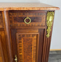Sideboard Antique French Marble Top Inlaid Brass Detail Carved Cabinet LOT 23826